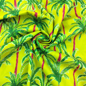 Tela de Algodón 100% Orgánica y Ecológica, Ligera, con Estampado de Hojas Tropicales, para Camisas de Verano para Niños y Niñas, MOQ Bajo - Product Image 6