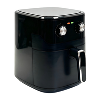 Friteuse à air électrique 6,5 L avec contrôle de la température, minuterie, panier de friture antiadhésif en acier inoxydable, cuisson sans huile, compatible lave-vaisselle