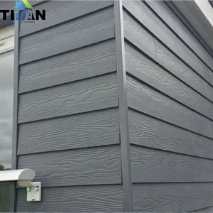 Waterproof Wooden Grain Ciment Fiber Board Fibre Cement Cladding Exterior Wall Siding For House