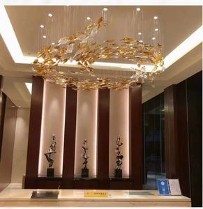 Lustres LED Luminaires Art Verre Soufflé Lampe Suspendue Lumières Orme Pendentif Moderne Ouest Goutte Led Teinté Plafond Lustre Lumière - Product Image 4