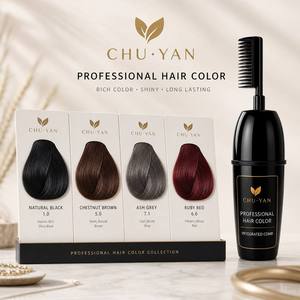 CHU·YAN Champú Tinte para el Cabello a Base de Hierbas Sin Amoníaco - Coloración Permanente a Base de Plantas Orgánicas para Cuero Cabelludo Sensible, Brillo Duradero - Product Image 4