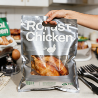 Sacs Doypack en plastique laminé Haodong Packing personnalisés pour poulet rôti au four ou à la broche, avec fermeture éclair et fenêtre