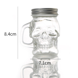 Vente en gros de bouteilles à boisson en verre de 100 ml et 175 ml en forme de bonhomme de neige/hibou/ananas/crâne <span class=keywords><strong>avec</strong></span> poignée pour les spiritueux, le vin, les cadeaux de Noël - Product Image 5