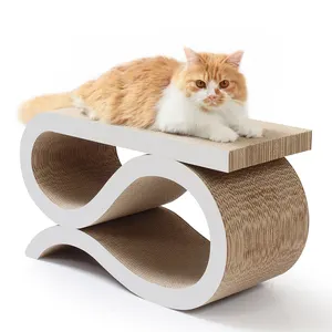 Indoor Visual Ornaments Multiple Cats Interactively Playing Corrugated Cardboard Cat Scratcher