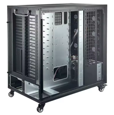 Factory Stocked Tower Server Chassis Gaming PC Case New Design ATX Form Factor Support 2*ATX PSU With Wheels