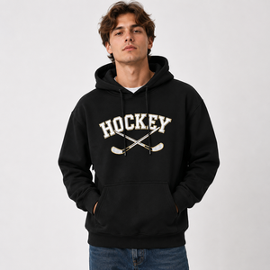 Sweat à capuche graphique pour homme, imprimé bâton de hockey, vêtement de supporter pour le jour du match - Product Image 2
