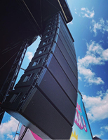 Système de sonorisation Line Array actif double 3 voies, 2 unités, avec 1 caisson de basses double 18 pouces, amplificateur DSP, pour banquets et églises