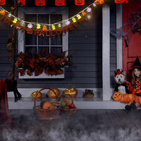 Guirlandes lumineuses LED pour Halloween, en plastique, fonctionnant sur piles, à intensité variable, pour intérieur, extérieur, fenêtre, porche, décorations, éclairage festif
