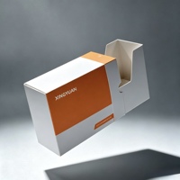 Boîte de test rapide en carton rigide orange et blanc de luxe personnalisée avec estampage à chaud, gaufrage et laminage mat pour diagnostic médical
