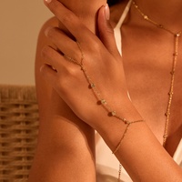 Bracelet Chaîne de Main Tendance en Acier Inoxydable, Étanche, Résistant au Ternissement, Incrusté de Zircons, Bijou pour Femme