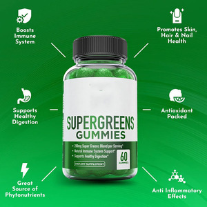 Super Green Organic Fruit & Vegetable Vitamin Gummies Venta directa de fábrica OEM Suplementos nutricionales para adolescentes Gummy Candy - Product Image 5