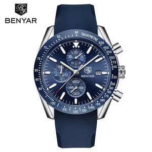 นาฬิกาข้อมือผู้ชาย BENYAR 5140 ตัวเรือนโลหะผสม สายซิลิโคน หน้าปัดกระจก พร้อมเข็มบอกเวลา ควอตซ์ โครโนกราฟ สปอร์ต แฟชั่น กันน้ำ - Product Image 6