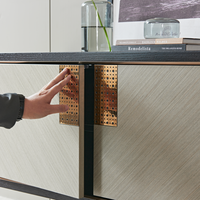 Console de télévision moderne à 3 tiroirs, meuble de table pour le salon, en cristal argenté avec miroir, meuble TV