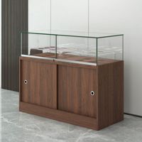 Comptoir d'exposition verrouillable pour téléphones portables, vitrine en verre trempé, armoire de rangement rectangulaire fermée pour magasins de détail