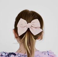 Noeud en lin pour bébé fille, petit noeud d'écolière en lin, noeud noué à la main, pinces à cheveux
