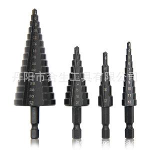 Mr <b>Drill</b> Step <b>Drill</b> <b>Bit</b> 4-32mm Hex Shank Black Oxide Metal Drilling Twist <b>Drill</b> Pagoda Shape - Product Image 1