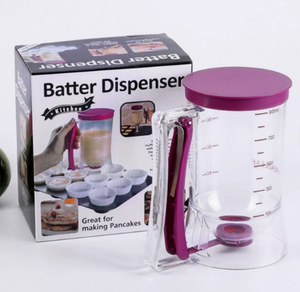 Dispenser Adonan Cupcake dan Pancake Desain Kotak Plastik dan Silikon Ramah Lingkungan Berkualitas Tinggi dengan Fungsi Pengukuran - Product Image 1