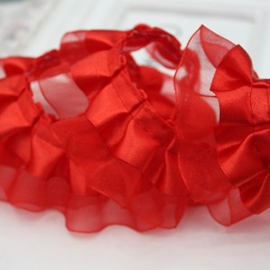 En stock : Ruban de dentelle en organza à double volant de 4 cm, <span class=keywords><strong>40</strong></span> <span class=keywords><strong>yards</strong></span>/paquet pour couture DIY, mariages et coiffes - Product Image 3