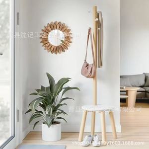 Espejo de Pared de Madera con Marco de Madera Natural, Forma Redonda, 20-29 Pulgadas, Espejo de Baño para Maquillaje, Estilo Rústico Vintage - Product Image 3