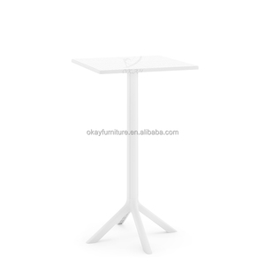 Ensemble <span class=keywords><strong>de</strong></span> <span class=keywords><strong>table</strong></span> en plastique OKAY, style minimaliste, tout blanc, <span class=keywords><strong>table</strong></span> <span class=keywords><strong>de</strong></span> patio en plastique légère et robuste, chaises d'extérieur en plastique simples et modernes - Product Image 2