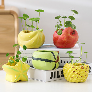 Maceta <span class=keywords><strong>de</strong></span> cerámica en forma <span class=keywords><strong>de</strong></span> fruta, sandía, manzana, plátano, fruta <span class=keywords><strong>de</strong></span> estrella, Durian, macetas suculentas, maceta <span class=keywords><strong>de</strong></span> cerámica para el jardín del hogar - Product Image 6