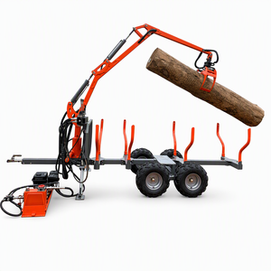 Grue forestière pour le bois de chauffage avec remorque, zone de chargement télescopique 2120-3520 mm, angle de rotation télécommandé - Product Image 2