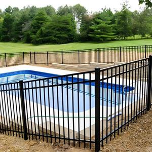 Modern Black Iron <b>Pool</b> Fence 6 Feet High Rectangle Rustproof Painted Surface Security <b>Garden</b> Fence Panel - Product Image 4