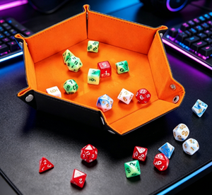 Bandeja de Almacenamiento Hexagonal de Cuero PU, Organizador de Escritorio Plegable para Dados de RPG, Bandeja de Terciopelo Rojo Suave para Llaves, Joyas y Perfumes - Product Image 5