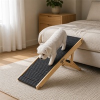 Rampe pour petit chien de qualité supérieure, pliable, 5 hauteurs réglables, en bois, pour canapé