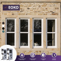 Fenêtre à guillotine EOKO en aluminium anti-ouragan avec verre Low-E et grille intégrée pour les constructeurs