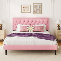 Lit de rangement en velours avec 3 tiroirs, taille Queen, revêtement en velours noir et sommier à lattes stable pour la décoration intérieure