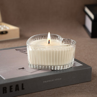 Pot à bougie en verre transparent en forme de cœur personnalisable de qualité supérieure, 6 oz, pour bougies aromatiques à la cire de soja, décoration de mariage, accents de luxe pour la maison