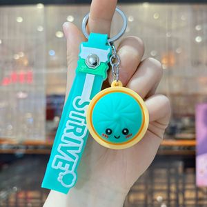 Porte-clés anti-stress souple en silicone, motif dumpling, impression typographique, jouet portable pour soulager l'anxiété - Product Image 4