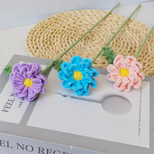 Nuevo Ramo de Flores de <span class=keywords><strong>Margarita</strong></span> Tejido a Crochet Hecho a Mano 2026, Ramo de Flores de Crochet de Doble Capa, Decoración para Bodas y Hogar - Product Image 2