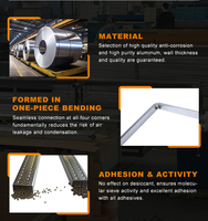 Profilé professionnel en aluminium et butyl pliable pour la construction de fenêtres en verre isolant