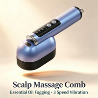 Peigne applicateur de liquide pour cuir chevelu, diffuseur d'huile de croissance capillaire électrique, massage par vibration à lumière rouge, 3 modes, masseur rechargeable USB