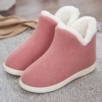 Bottes d'intérieur hautes pour femmes, chaudes, doublées de polaire, confortables, pour l'hiver