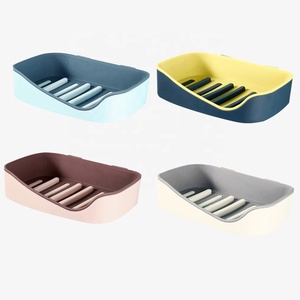 Caja de jabón de drenaje de baño para colgar en la pared, soporte de almacenamiento para <span class=keywords><strong>ducha</strong></span> de baño, jaboneras autoadhesivas de succión creativas de plástico - Product Image 2