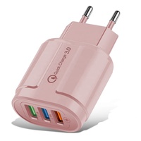 Cargador rápido colorido 3 puertos USB QC3.0 adaptador de teléfono móvil de carga rápida 5A/2A 18W enchufe de la UE/EE. UU. cargador de pared dispositivos móviles