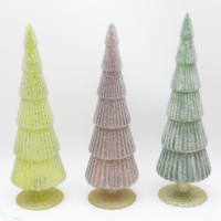 Arbre en verre coloré de décoration de Noël de mode 2025 pour des cadeaux de Noël