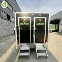 Remorque de toilettes mobiles de luxe Goeasy, entièrement équipée, avec évier à eau chaude et éclairage LED pour les mariages et les fêtes