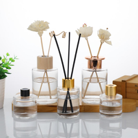 Bouteille diffuseur de parfum en verre rond de haute qualité, 30 ml, 50 ml, 100 ml, 120 ml, 150 ml, 200 ml, avec bouchon à vis, couleur et logo personnalisés