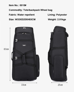 Unisex Water repellent Large capacity folding travel bag <b>backpack</b> <b>wheel</b> bag and boarding luggage golf club bag - Product Image 4