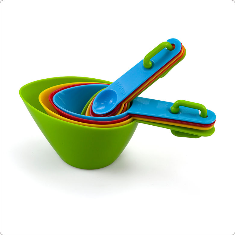 Mixed color measuring spoons and cups (OPP packaging)