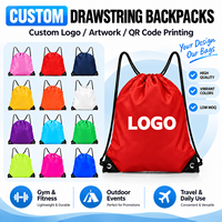 Sac à dos à cordon de serrage en gros avec logo personnalisé pour le sport, la gym, la natation, le fitness, les activités de plein air, les voyages et les promotions