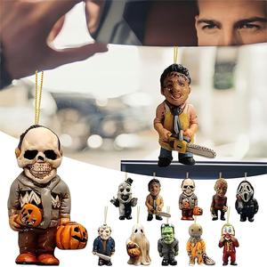 Décorations d'arbre <span class=keywords><strong>de</strong></span> Noël d'Halloween, pendentif en acrylique effrayant <span class=keywords><strong>Film</strong></span> d'<span class=keywords><strong>horreur</strong></span> Ornements suspendus Fournitures <span class=keywords><strong>de</strong></span> fête Pendentif <span class=keywords><strong>de</strong></span> voiture d'Halloween - Product Image 3