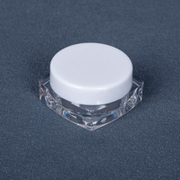 Stock disponible, vente directe d'usine, pot en plastique PS transparent de 3 g pour crème de soin de la peau avec couvercle à vis pour crème pour les yeux et rouge à lèvres