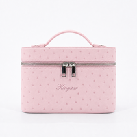 Sac de voyage de luxe en cuir PU gaufré effet autruche, rigide, pour cosmétiques et maquillage, idéal pour les soirées - Vente en gros sur mesure
