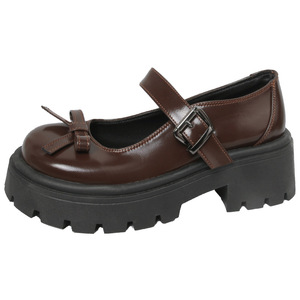 Ba lê màu Nâu Retro tất cả trong một tăng đế dày Mary Jane Giày da nhỏ phụ nữ 2024 mới nông miệng giày đơn - Product Image 5