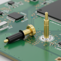 Connecteurs Pogopin SMT plaqués or personnalisés pour PCB, broches de contact à ressort en cuivre 8 mm